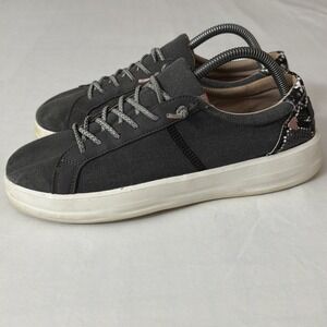 Hey Dude Karina Casual Shoes Women's Size 10 Jet Black Snake Walking Slip-On Gym